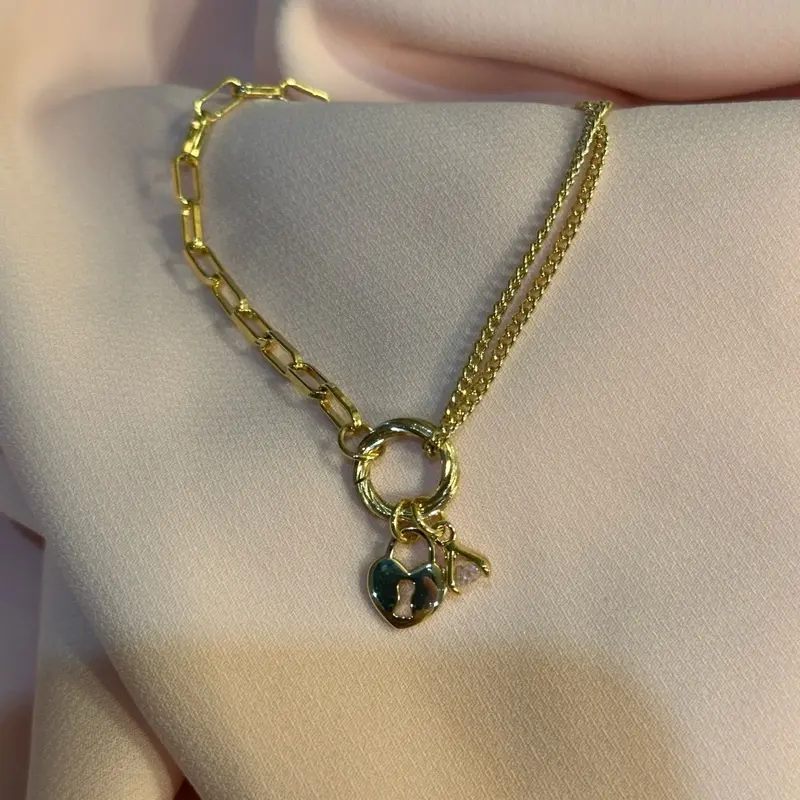 Lock Gem Charm Bracelet