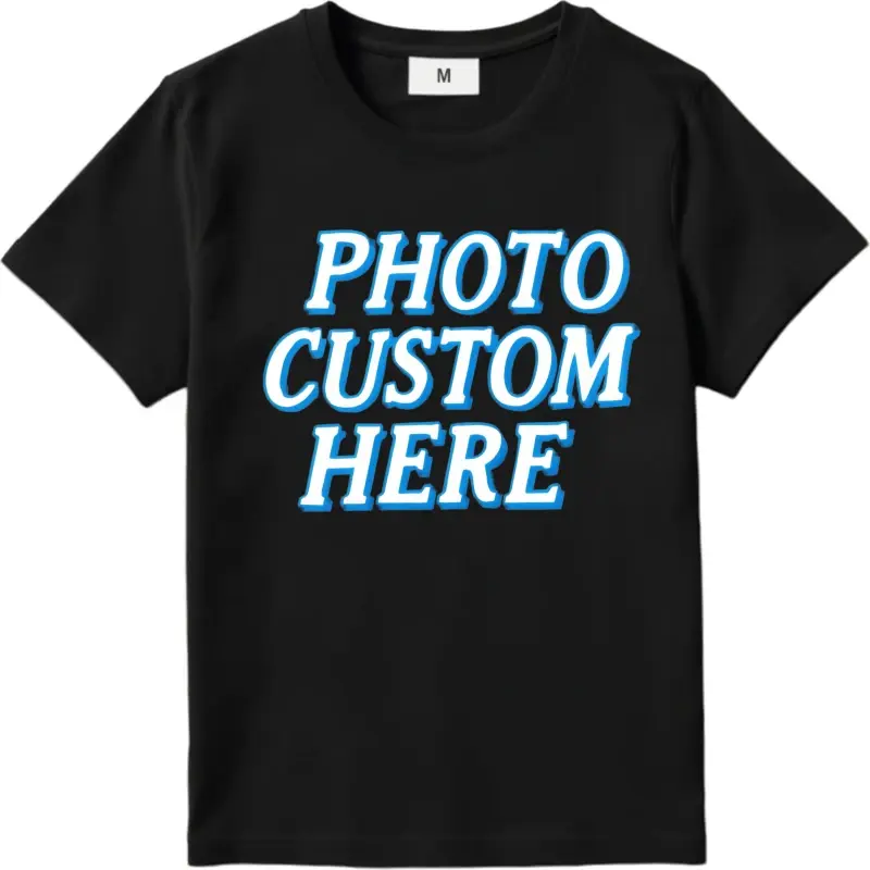 Men's Custom Graphic T-Shirt, Personalized with Your Photo or Logo, Soft 100% Cotton Casual Short Sleeve Crewneck, Ideal Gift for Boyfriend, Casual Graphic Tee
