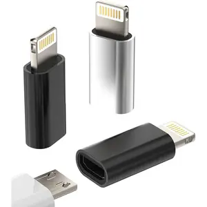3Pack,Compatible for Lightning to Male Micro USB Female Adapter Compatible with Iphone 12 11 pro max mini xs xr x se 7 8 6s 6 5s plus for Ipad air Charging Cable Connector power Charger Converter Port