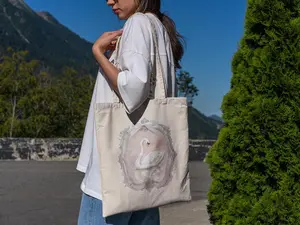 Pink Bow Swan Tote Bag