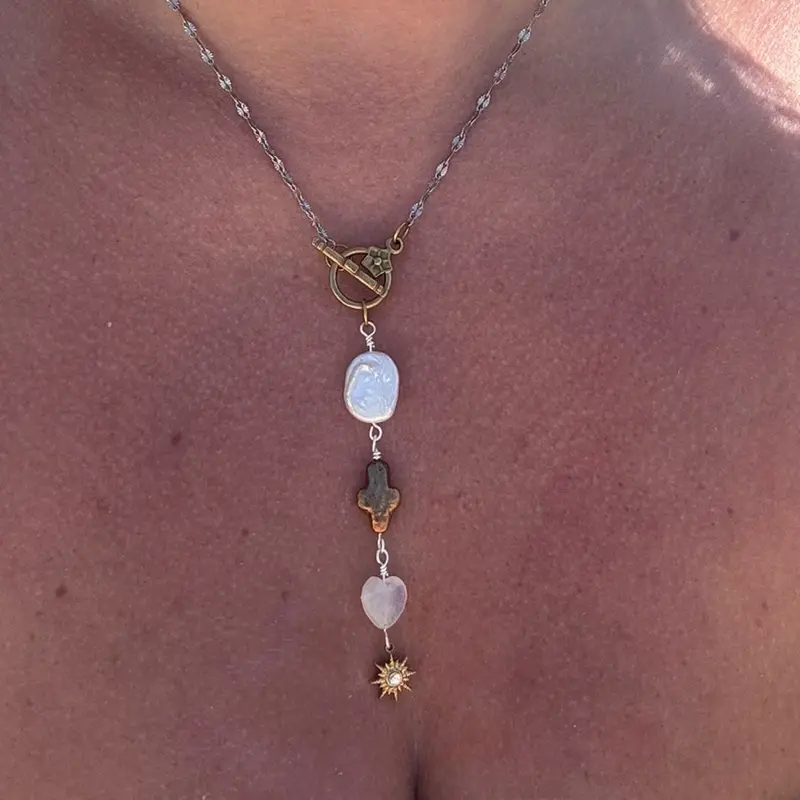Beach Goddess Necklace - Real Pearl Waterproof Stainless Steel Necklace