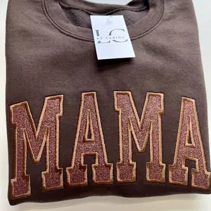 Brown glitter brown sweater -MAMA Glitter Applique Embroidered Sweatshirt – Cozy, Trendy Mom Gift