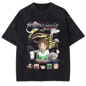 Spirited Away Studio Ghibli Vintage Acid Wash Oversized Anime Tee