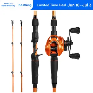 【Summer Wins】KastKing Lethal Blaze Twin-tip Fishing Rod and Reel Combo, IM6 Graphite 2Pc Blanks, Stainless Steel Guides with Ceramic Rings, Contoured EVA Handles & Fighting Butt, Split or Full Rear Handle Design, 10 Models SummerVibes