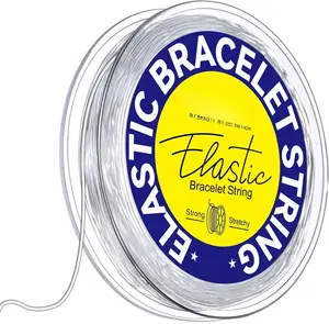 1mm Elastic Bracelet String Cord,  Stretch Bead Cord for Bracelets  Making, Clear Stretchy Elastic String for Beading, Transparent Thread for Bracelet Necklace Making