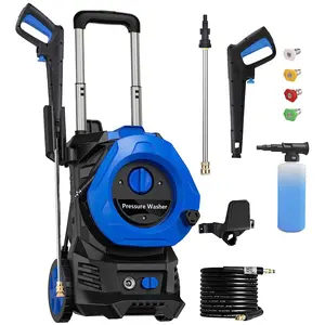 Electric Pressure Washer,2800PSI,Max to 1.9 GPM Power Washer with 25 Feet Hose,4 Quick Connect Nozzles,Foam Cannon,16.4 Feet Power Cord, Car Wash Machine, Cleaning for Garden,Patios,Fences,Driveways