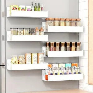 Magnetic Side Storage Rack Set, Floating Shelf, Wall Mounted Holder, /, No-Drill Wall-Mounted Design, Ideal for Kitchen Refrigerators & Washers, Durable Organizational Solution, Organiser, Wall Mount Organizer