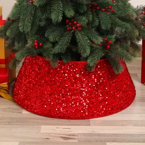 Christmas Sequins Tree Skirt, Foldable Storage, Artificial Tree Holiday Decor, Family Party Decoration, Christmas Tree Ring Skirt