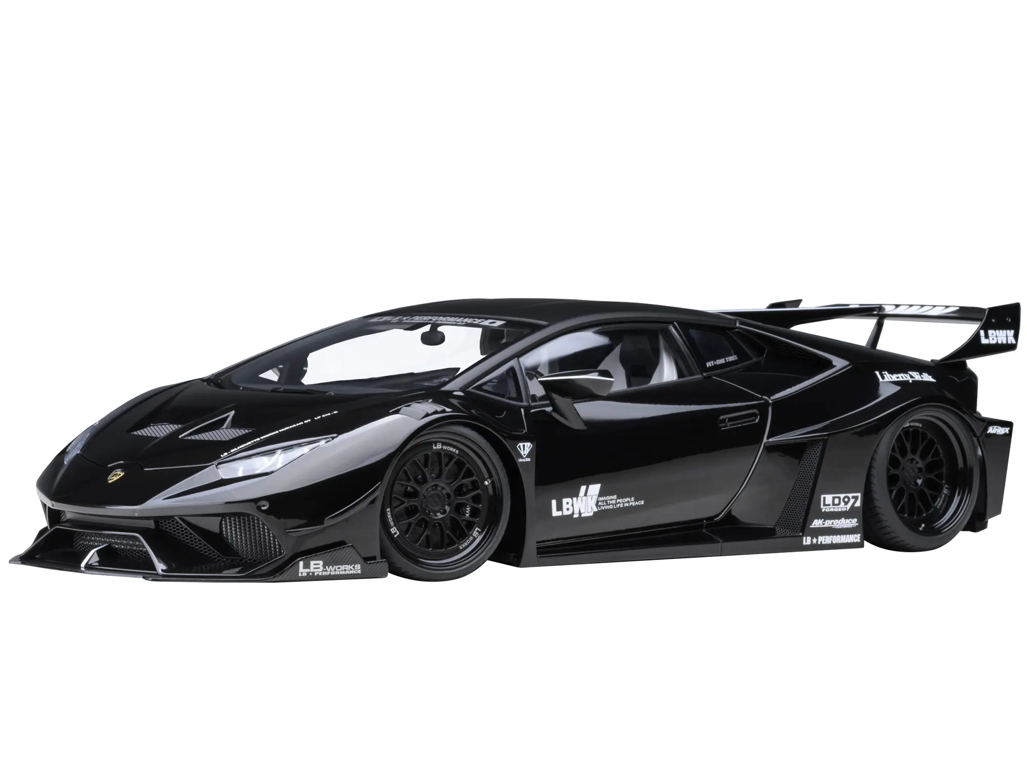 Lamborghini Huracan GT "LB-Silhouette Works" Black 1/18 Model Car by Autoart