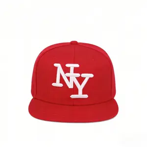 Flat-brim baseball cap with 3D NY embroidery, fully enclosed flat-brim cap, unisex, suitable for street dance, large head circumference hat