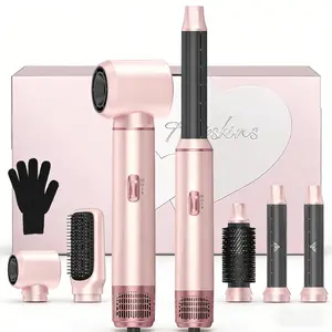 Hair Dryer Brush 5 in 1, Blow Dryer Brush Set Upgrade Hot Air Brush Blowout Thermal Brush As A Gift for Straight/Curl/Drying/Smoothing Air Styler Curling Wrap Air Curler, Curling Iron Hair Styling Tools