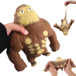 Squeeze Toy, Squishy Monkey Toy,Stretchy Glue-Sand Filled Rubber Gorilla,Elastic Stretchable, Autism,Decompression Toy for Adults and Children Animal for,Gift for Christmas, (Medium Edition)