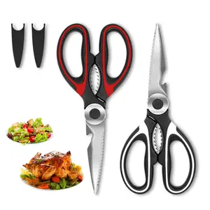 Kitchen Scissors Heavy Duty Stainless Steel Food Shears for Cutting Meat Fish Poultry Multipurpose Utility Scissors with Ergonomic Grip & Dual Blades