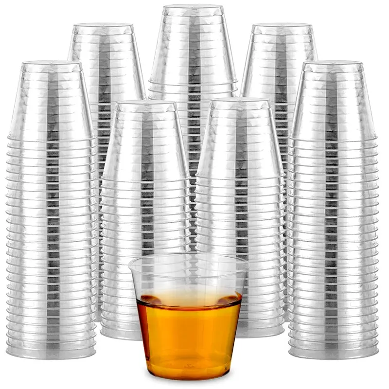 1000 Plastic Shot Glasses - 1 Oz Disposable Cups - 1 Ounce Shot Glasses - Small Party Cups Ideal for Whiskey, Wine Tasting, Food Samples, and Condiments (Clear)