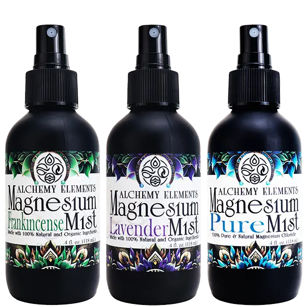 Topical Magnesium Spray for Daily Recovery with Pure, Lavender, Frankincense or Trio | Alchemy Elements