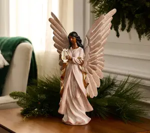 16" Angel with Instrument with Metal Wings by Valerie