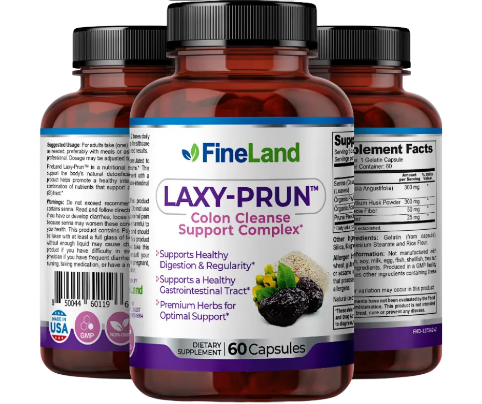 FineLand LAXY-PRUN Supports a Healthy Gastrointestinal Tract, Supports Healthy Digestion & Regularity, Premium Herbs for Optimal Support gut  health  supplement Healthcare Natural