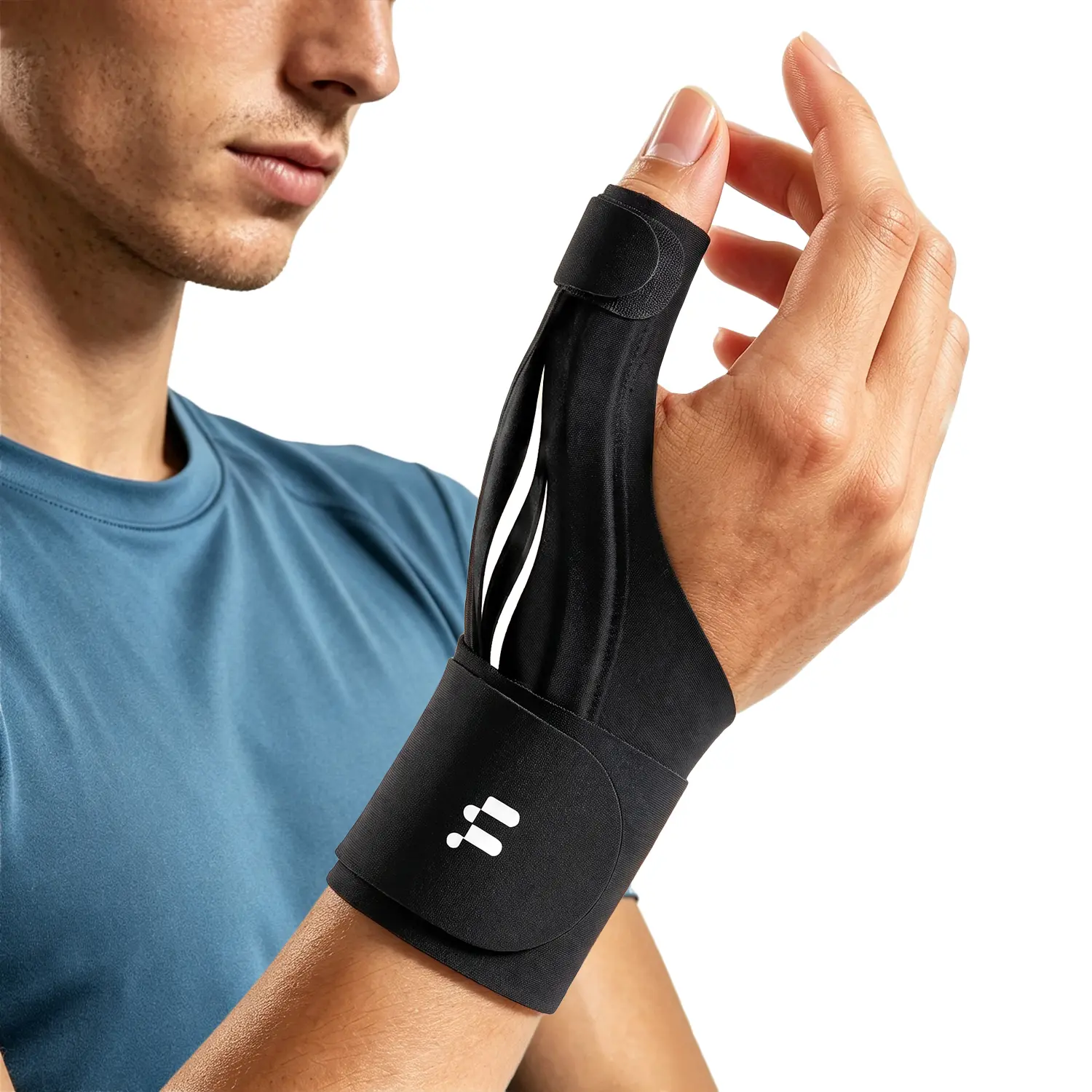 Fitomo 1mm Ultra-Thin Thumb Support, Adjustable Reversible Thumb Brace with Bendable Aluminum Inserts, Open-Palm Design for Typing, Writing, Gaming & Everyday Activities, S/M & L/XL