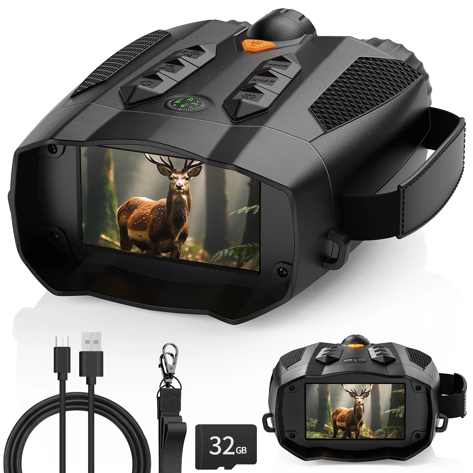 MINENER 4K Night Vision Binoculars With 32GB SD Card, Rechargeable,Cool Tech Gadgets for Camping/Boating, 10X, Camera Hight Definition Digital Electronic Gifts - Best Gifts for Men/Dad/Husband，summerwins