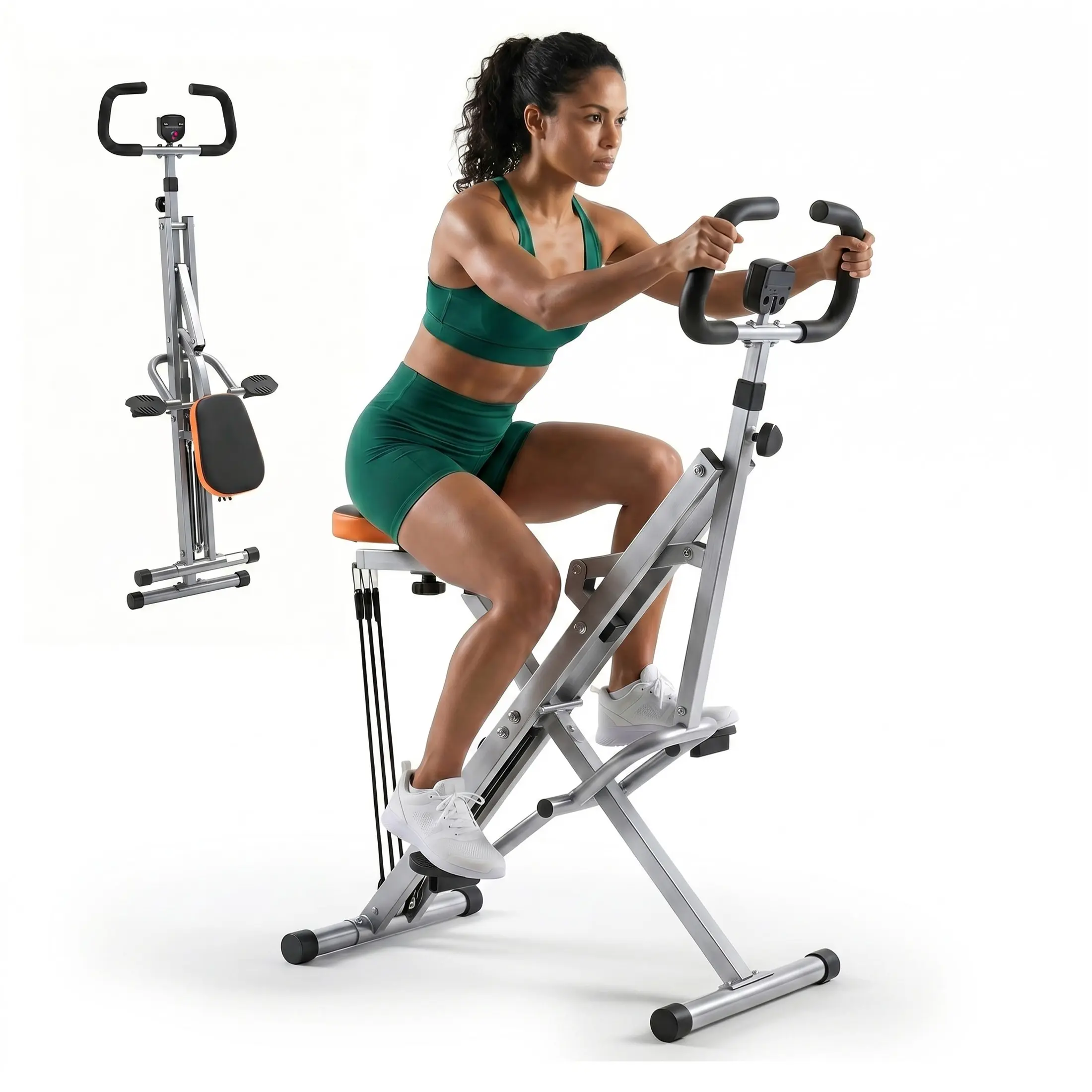 Row Ride Glute & Leg Trainer with LCD Display Foldable Squat Assist Machine – Adjustable Resistance for Home Full Body Workout – Compact Exercise Equipment
