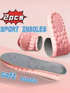2pcs (1 Pair) 4D Sport Insoles, Soft High-Elastic Shoe Pads with Arch Support, Breathable Shock-Absorbing Cushion, Lightweight Comfortable Design for Running, Training, Walking, Work and Daily Wear, Sports Insoles