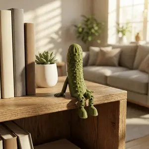 Interesting Pickle Desktop Decoration Creative Small Sitting Statue, Cute Desktop Companion Decoration, Suitable for Home and Office