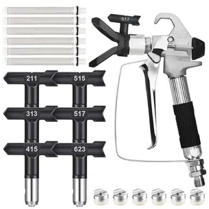 14 Pcs Airless Paint Sprayer Gun with Nozzle Guard Spray Tips and Airless Paint Spray Gun Filter for Spraying Machine Accessories Paint Sprayer Tool (211 313 415 515 517 623)