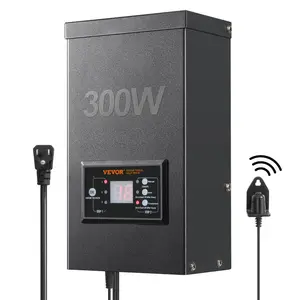 VEVOR 120W Low Voltage Landscape Transformer with Timer and Photocell Sensor, Waterproof Landscape Lighting Transformer, 120V AC to 12V AC for Outdoor, Spotlight, Pathway Light, Pool light, ETLVEVOR Super Brand Day