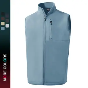 MAELREG Men’s Windproof Softshell Vest Lightweight Stretch Sleeveless Jacket with Zip Pockets Warm Durable Outdoor Sports Golf Vest
