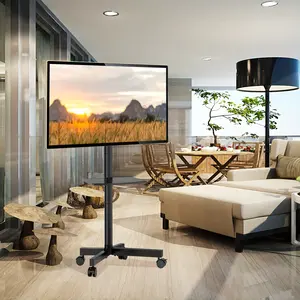 23-55inch Heavy-Duty Mobile TV Cart with Mute Wheel and Fixed Stand-Mounted Installation for Up to 88lbs Load Capacity