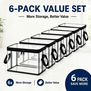 Large Clear Thick Plastic Storage Box with Hinged Lid, Heavy-Duty Durable High-Capacity Organizer for Home, Moving, Attic