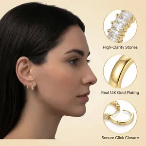 Sparkly 3-Piece Hoop Earrings Set - Copper Plated + Micro-Paved Zircon | Glam for Parties & Nights Out  Exquisite Jewelry Box Included #SparklyHoopSet #PartyEarrings #CopperPlatedZircon #NightOutStyle #3PieceJewelry #TikTokGlam