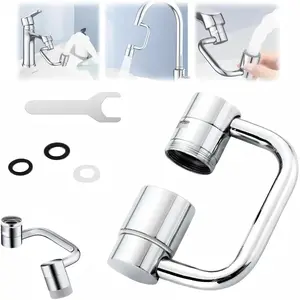 1440° Rotatable Rotary Faucet Aerator Extension, Easy Full Angle Control, Kitchen Bathroom Sink Spray Nozzle, 2 Modes Splash (1pc)