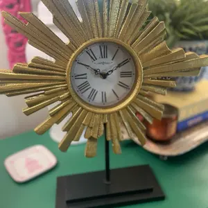 Gold Sunburst Clock