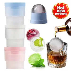 6PCS Ice Ball Molds Slow-Melting Stackable Ice Cube Maker 2.5 Inch big Ice Spheres for Whiskey Cocktails Juice Beverages Bourbon Cube Mold Kitchen
