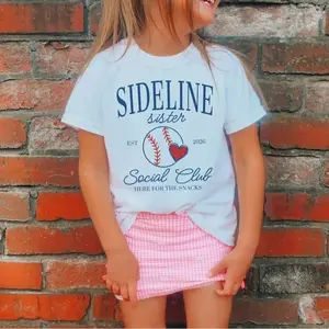 Youth & Adult Baseball Sister Social Club Shirt, Sideline Social Club Baseball Sister Tee, Youth Game Day Tee, Funny Baseball Family Gift, USA Made	