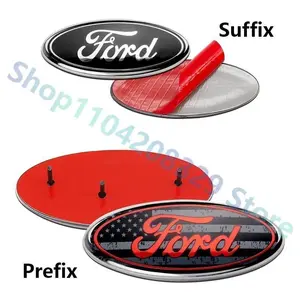 17.5cm 22.5cm Car Front Rear Emblem Stickers For Ford Edge Escape Fiesta Ranger 3D ABS Plastic Trunk Badge Waterproof  Decals
