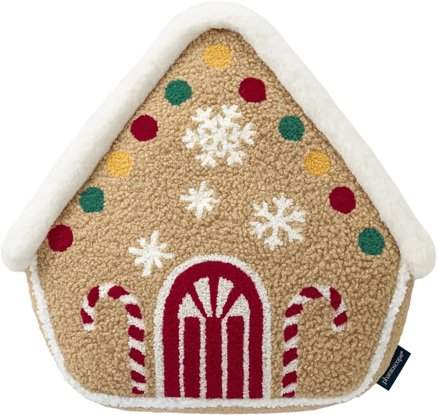 Phantoscope Gingerbread House Xmas Decorative Shaped Pillow for Home and Sofa-12*13in