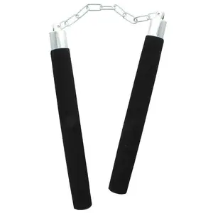 Ninja Nunchucks - Black/Silver - Foam - Chain - Costume Accessory - Weapon Prop