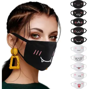 10 Pieces Mask Cute Mouth Covering, Breathable and Lightweight Fabric Masks, Reusable Washable Mouth Mask, Black and White, for Women Men