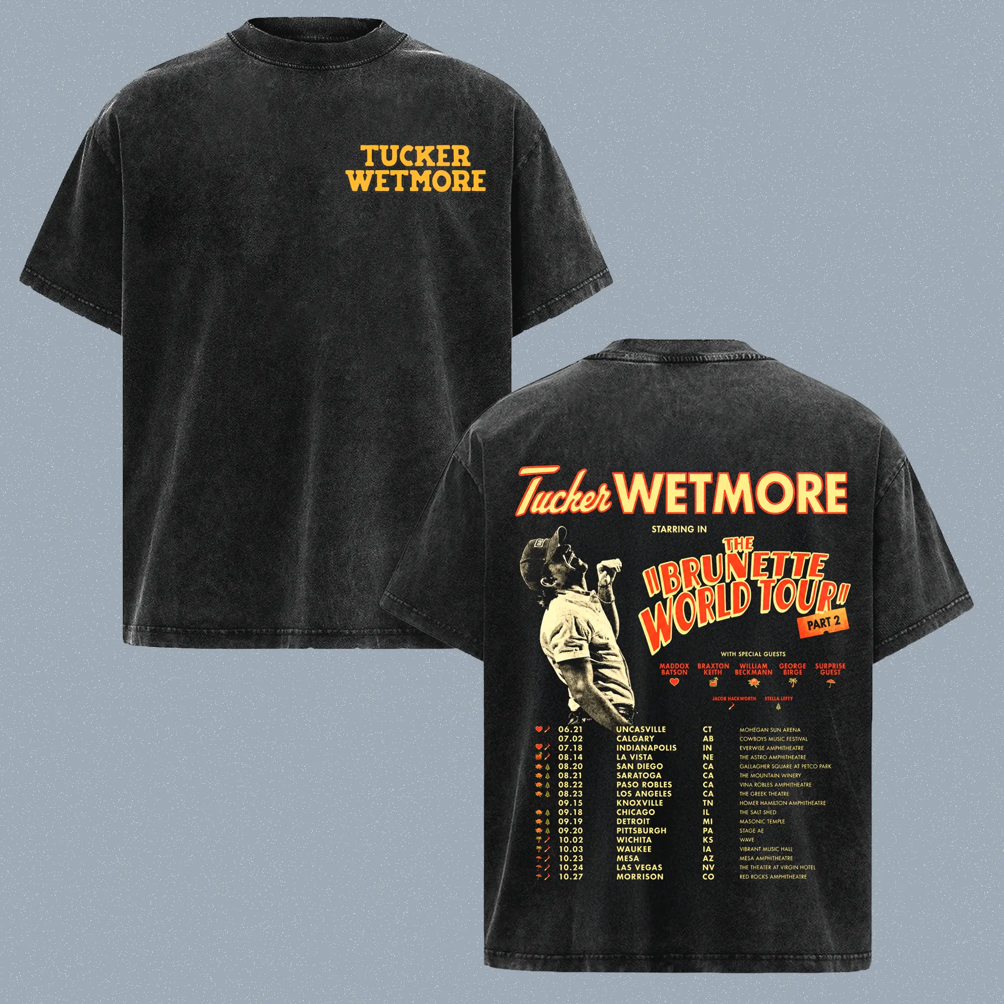 Tucker Wetmore Tour 2026 Washed Vintage T-Shirt, Unisex Shirt, Music Artist Tee, Country Music Fan Apparel, Graphic Tee Casual Cotton