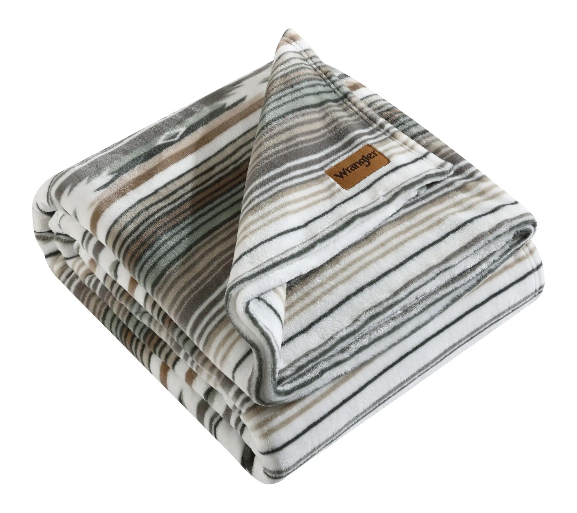 Wrangler Coyote Sands Green Plush-Fleece Twin Blanket