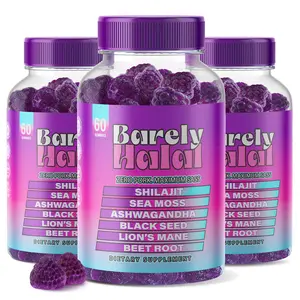 3 Bottles of BARELY HALAL Shilajit Gummies for Energy & Focus – Ashwagandha, Beet Root, Lion’s Mane, Sea Moss & Black Seed – Vegan, Halal-Certified Adaptogen Supplement for Daily Performance & Calm – 60 Gummies Healthcare