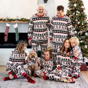 Christmas Matching Family Pajamas Set Gingerbread and Snowflake Print--baby bodysuit