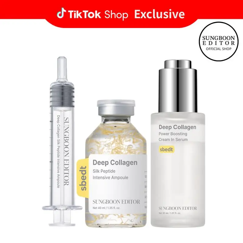[Sungboon] Silk Collagen & Peptide Face-Lift Duo Tiktok Exclusive – Ampoule + Serum with 8 types Hyaluronic Acid for wrinkles & fine lines| Gift set Firming, Moisturizing, Collagen Boosting, Anti aging Korean Home for all skin types Daily Restore