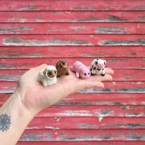 Mini Farm Animal Fidget Toy Set – 3D Printed Cow, Pig, Horse and Sheep – Cute Desk Toys – Sensory Gift for Kids and Adults