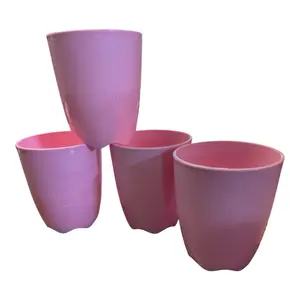 Pink Floresta-Pink Plastic Cup with Smooth Finish Ideal for Various Uses Durable Reusable Drinkware  275 ml c/u