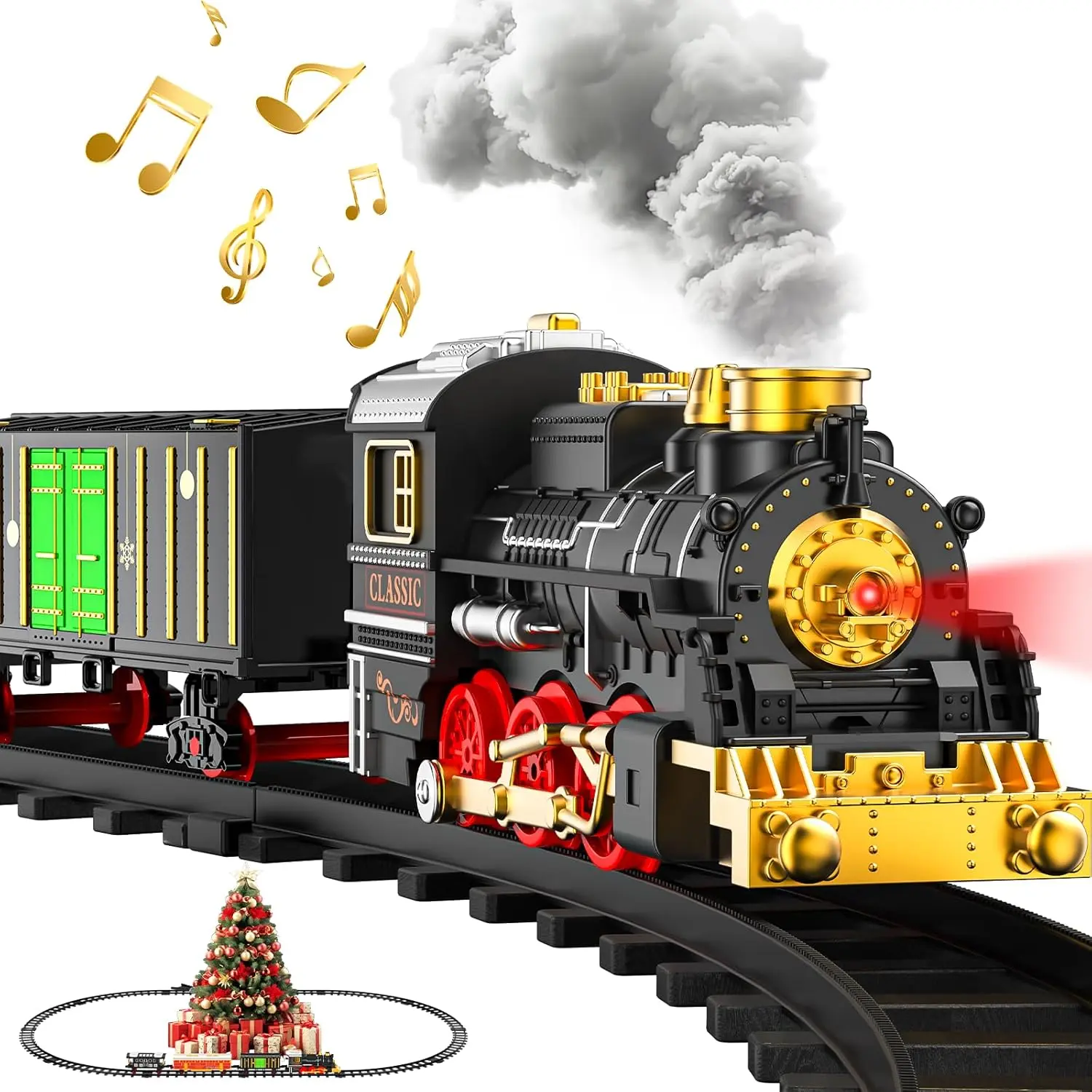 Magnetic Train Set with Wheel for Toddlers - Kids' Learning Play Toy, Birthday Christmas Gifts for 3-8 Years Old Boys Girls, Magnetic Pieces Snap Together Neatly