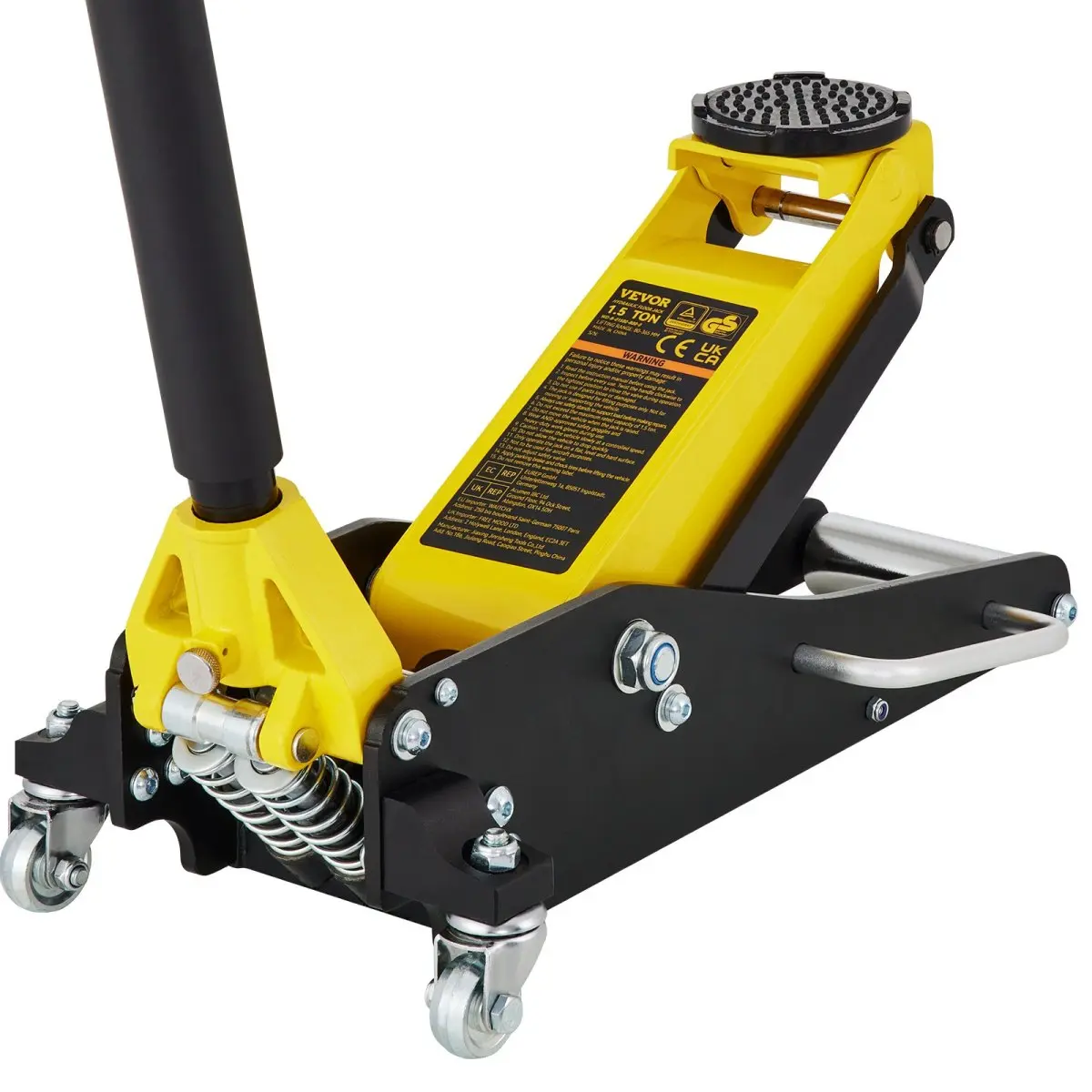 Floor Jack 1.5 T (3,000 lb) Capacity,Aluminum and Steel Hydraulic Low Profile Car Jack with Dual Piston Quick Lift Pump,Lightweight Racing Floor Jack for Vehicle,Yellow, Portable Car Jack