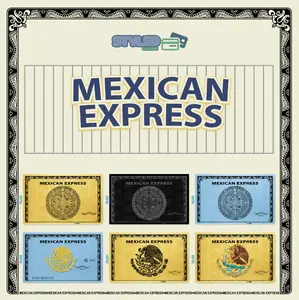 Mexican express rectangular vinyl sticker